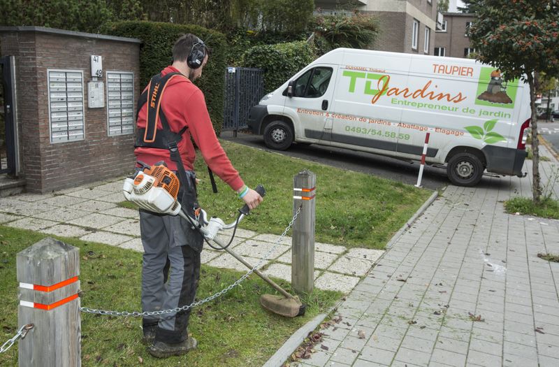 Gardening services - Man mowing lawn