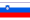 Flag of Slovenia with three horizontal stripes—white, blue, and red—with the Slovenian coat of arms in the top-left corner.