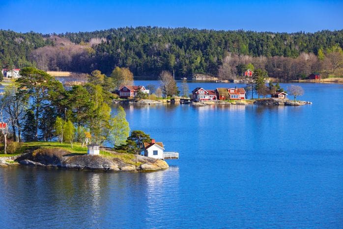 Swedish landscape with coastal villages