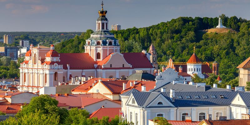 Cityscape of Vilnius, the capital of Lithuania.