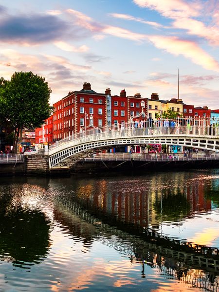 View of the famous Ha'penny Bridge Dublin - capital of Ireland